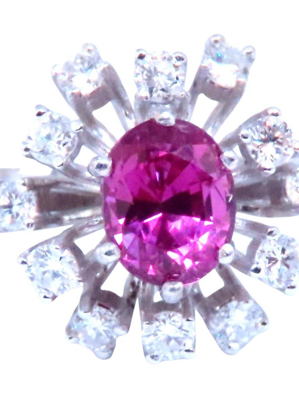 GIA Certified 1.34ct Natural Purple Pink Sapphire Ring 18Kt Gold*